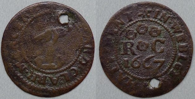 Weobley, Richard Clark 1667 halfpenny